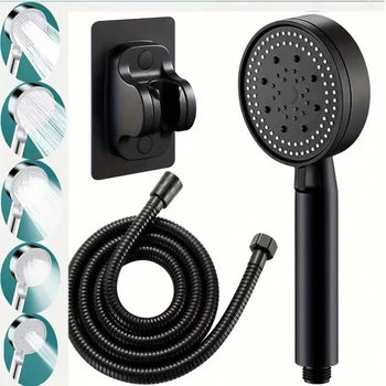 Bathroom Sink Faucet Head of A Shower High Pressure 5 Modes Adjustable with Hose Water Saving One-Key Stop Bathroom Accessories 1
