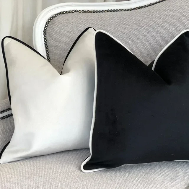 Black White Cushions Velvet Cushions | Black Velvet Cushion Covers White -  High - Aliexpress