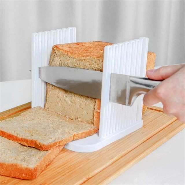 NEW Professional Bread Loaf Toast Cutter Slicer With Crumb Catcher Tray  Slicing Cutting Guide For Homemade Bread Kitchen Tool - AliExpress