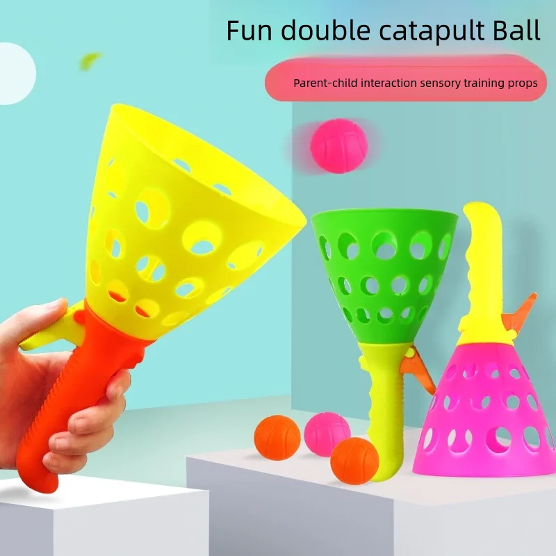 Ball Launch Toy Outdoor Kids Fun Ejection Catch Throwing Pinball Sense Training Equipment Pair for Parent-Child