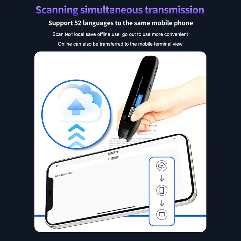 S65 Smart Scanner Translator Pen Recording Pen 3.7Inch 142 Languages Intelligent Scanning Point Reading Online/Offline Modes