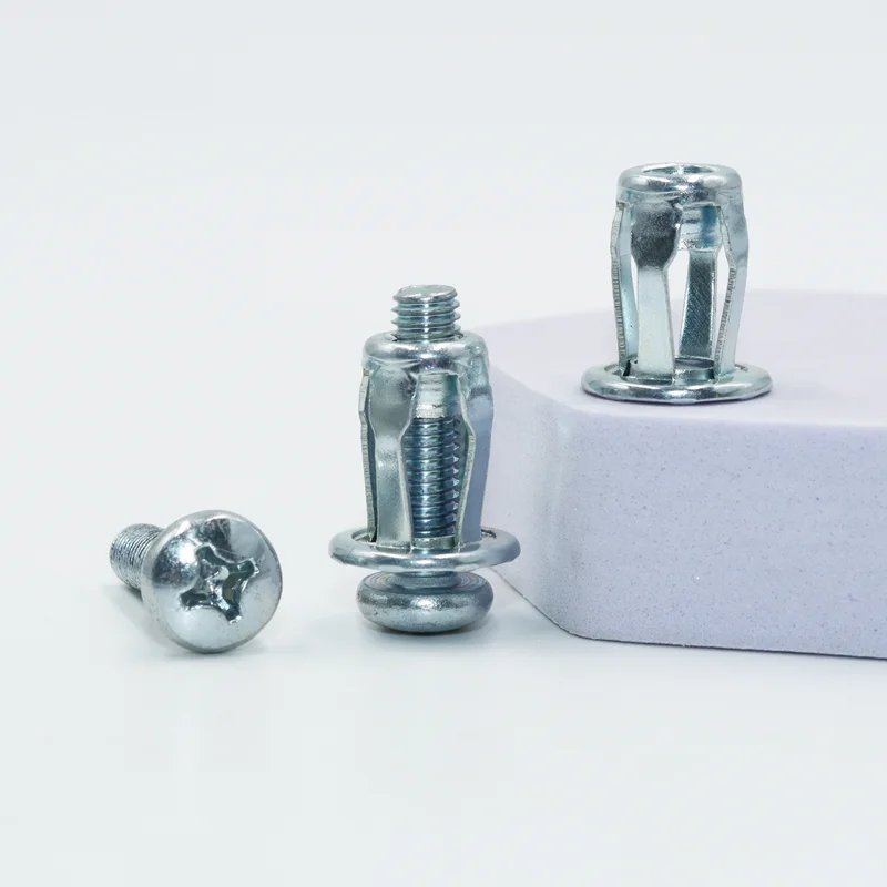 Total 50p Jack Nut Petal Screw Anchors Petal Expansion Plugs for Curtain Expansion Clamp Rivet Lock Bolt Board Wall Car License
