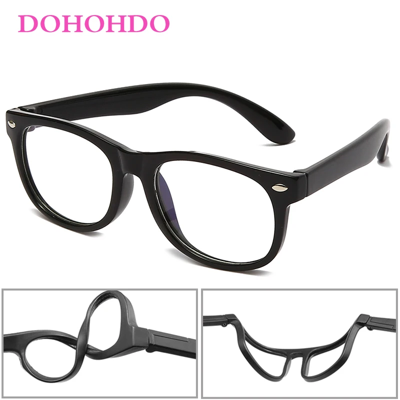 High Quality Anti Blue Light Glasses For Kids Children TR90 Flexible Frame Boy Girls Computer Clear Lens Blocking Eyeglasse