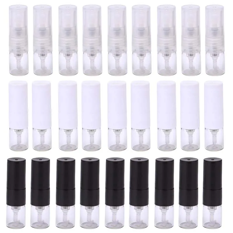 10/20/50/100Pcs 1ml Glass Spray Bottles Portable Clear Perfume Atomizer Empty Sample Refillable Bottles Travel Accessories