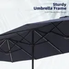 13FT Double-Sided Patio Umbrella with Solar Lights, Outdoor Table Rectangular Umbrellas with 120 LED Lights, Hand Crankf or Lawn 5