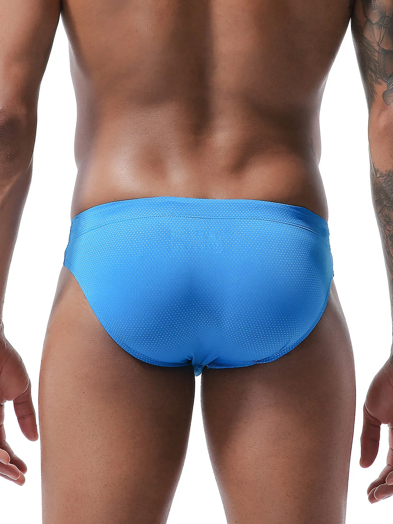 Men's Summer Swimwear Low Waist Swim Briefs Solid Color Seamless Stretch Breathable Beachwear Surf Board Shorts - 2