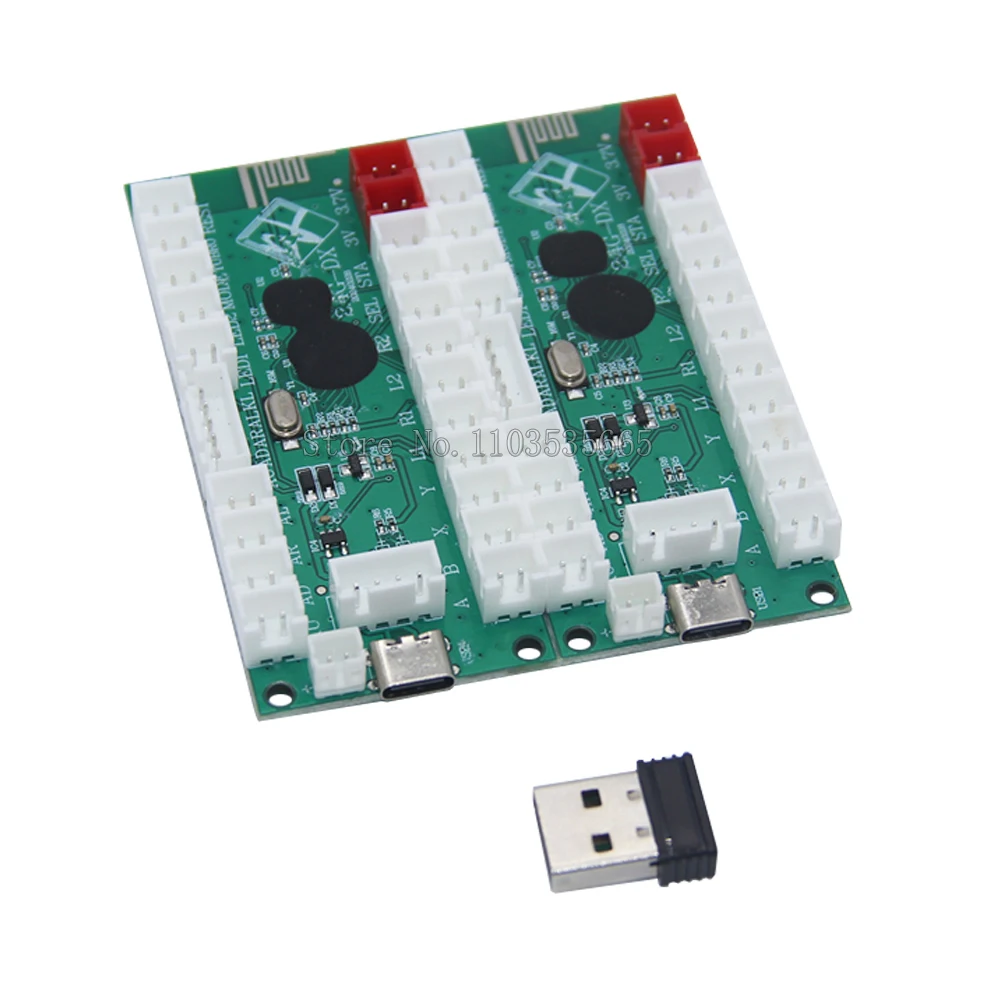 새로운 도착 2.4G 무선 아케이드 조이스틱 인코더 보드 2 명의 플레이어 Diy 키트 부품 지원 PC 게임/TV  박스/안드로이드-Freehip.co.kr