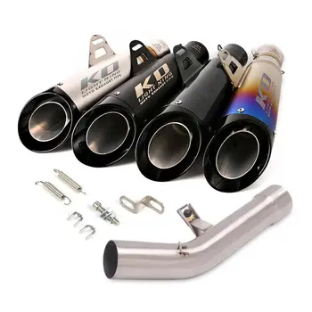 Exhaust Pipe For SUZUKI GSX650F 07-16 GSF1250 07-18 Motorcycle Muffler Escape Mid Link Pipe Slip On No DB Killer Tips