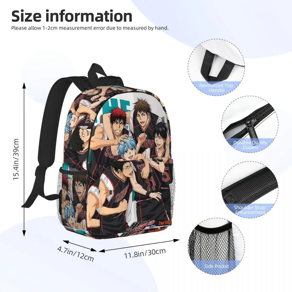 Anime Kuroko No Basket Backpack – Lightweight School Bag For Students, Cosplay & Daypack Use - View #2