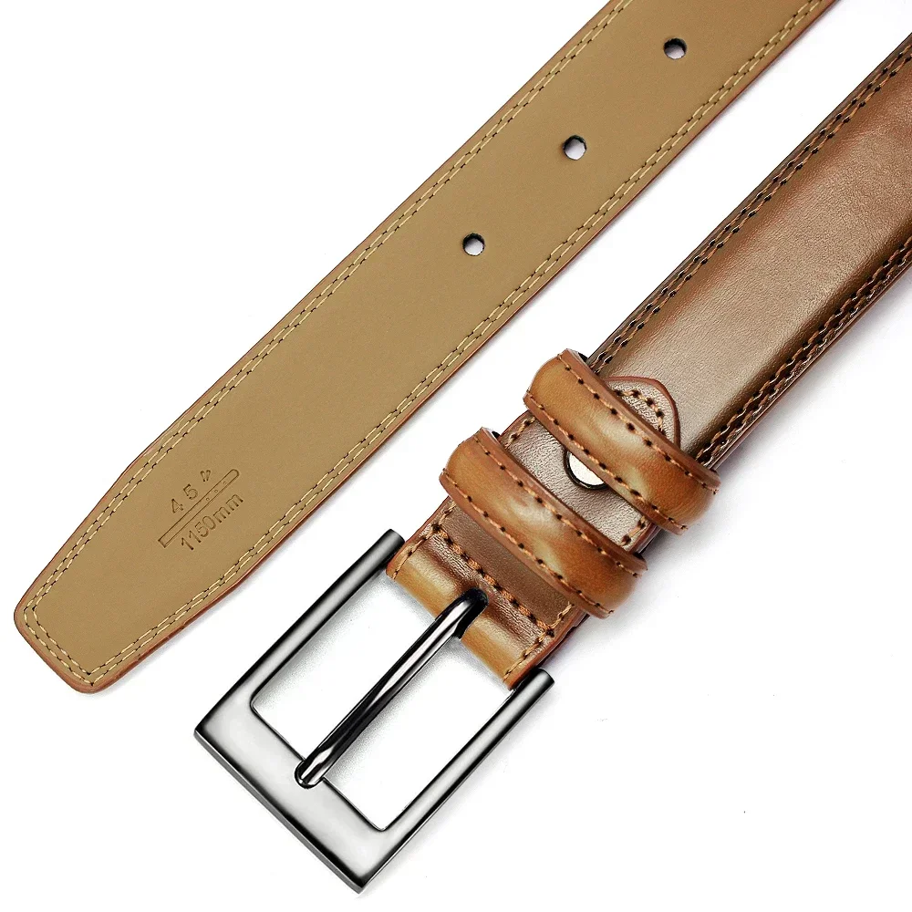 Belts Men Genuine Luxury Leather Belt Business Cowboy Waistband Male Fashion Design