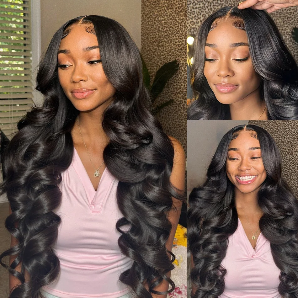 Human Hair Wig 30 40 Inch Body Wave 13x4 13x6 HD Transparent Lace Front Pre Plucked