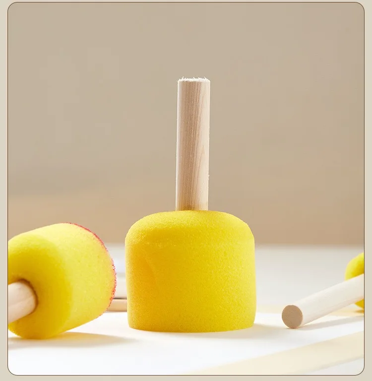 5-teiliger runder, pilzförmiger DIY-Malschwammpinsel, elastisches Material für ein glattes Malerlebnis – Detail 9
