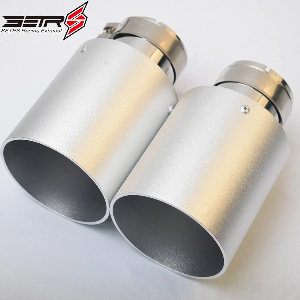 1 Piece Car 105mm Oulet Sandblast End Muffler Pipe Flat Aluminum Matt