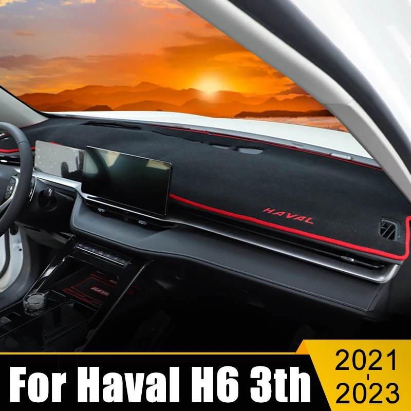 

For Haval H6 3th Gen 2021 2022 2023 DHT-PHEV Car Dashboard Avoid Light Pads Instrument Platform Desk Cover Mats Anti-UV Carpet