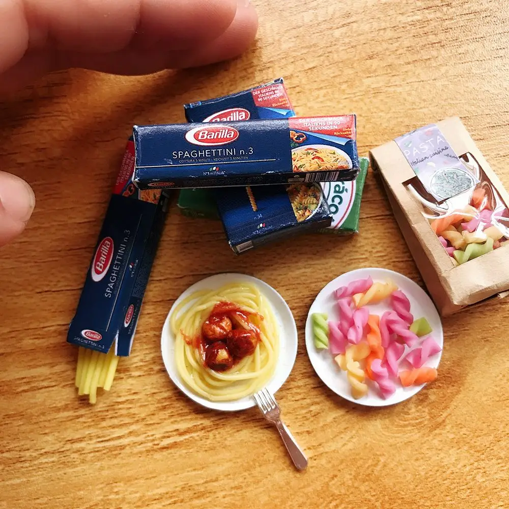 NEW 1 Bag 1/6 Scale Dollhouse Miniature Pasta Mini Spaghetti Noodles for Doll House Kitchen Play Toys Accessories 2