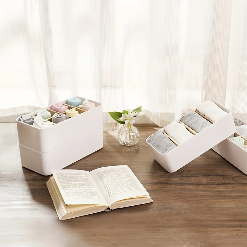 One Desktop Storage Box, A Bamboo and Wood Cosmetic Storage Basket, Is Suitable for The Living Room and Coffee Table. 5