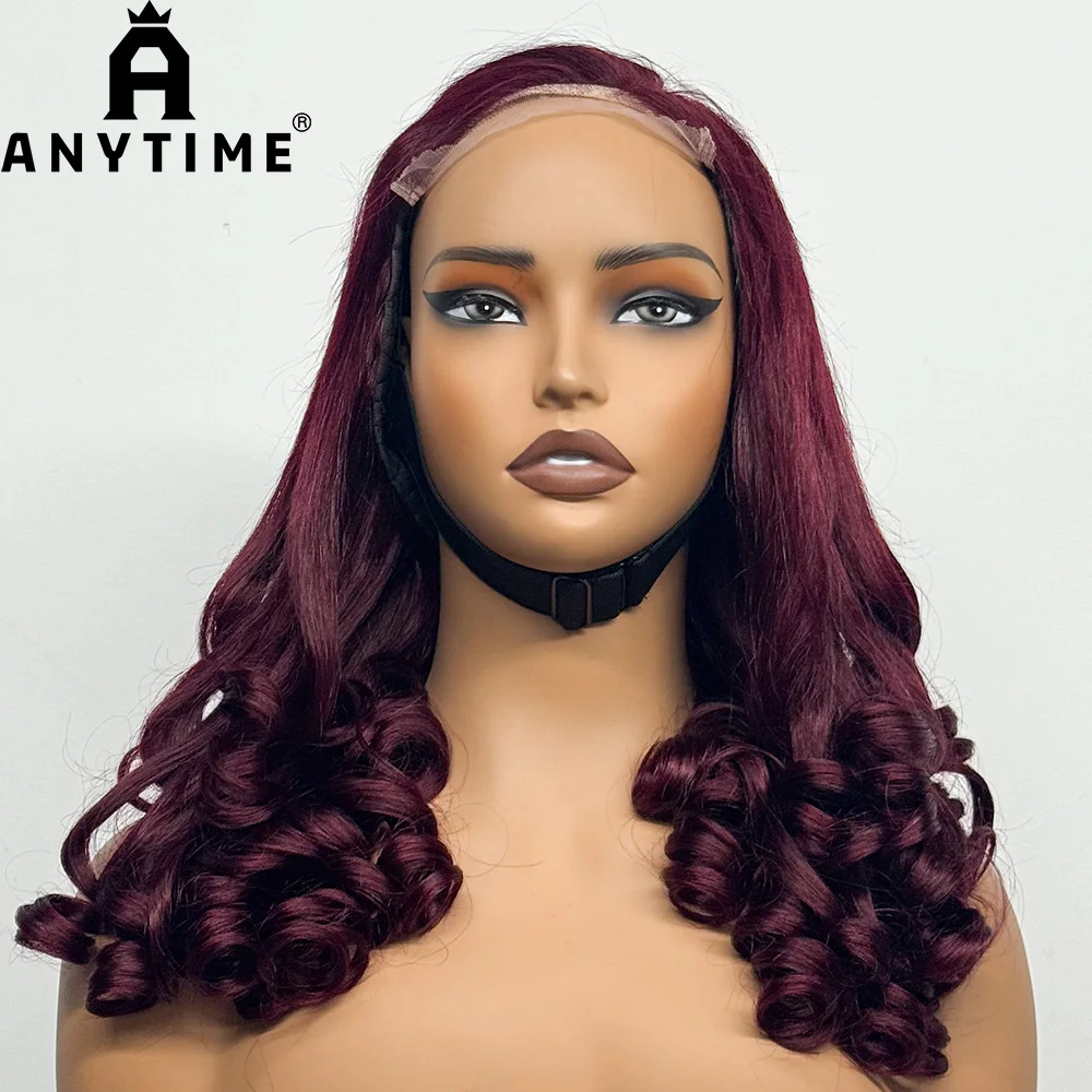 300% Density Glueless Wig 5X5 Transparent Lace Frontal Closure Wig Spiral Curl Side Part Human Hair Wig Loose Curly Wigs 22Inch