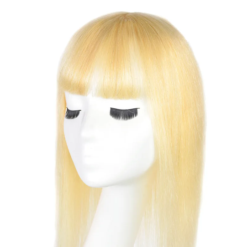 Human Hair Toppers With Bangs For Women Clip In Hairpieces Cover Grey Mild Hair Loss