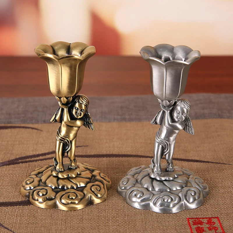 

Vintage candle holder base angel candle holder holder knick-knacks metal table top insert candle holder antique style