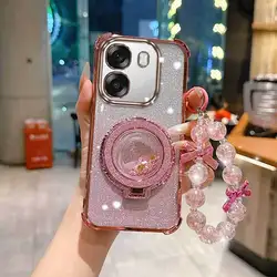 Set di Accessori Telefonici Elegante 3 Pezzi con Custodia, Laccetto e Supporto Circolare - Cover Resistente e di Tendenza