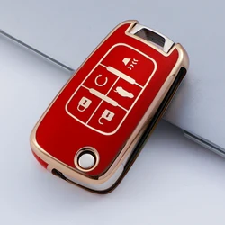 Premium Car Flip Key Fob Case with Keychain Protector (Red key cover)