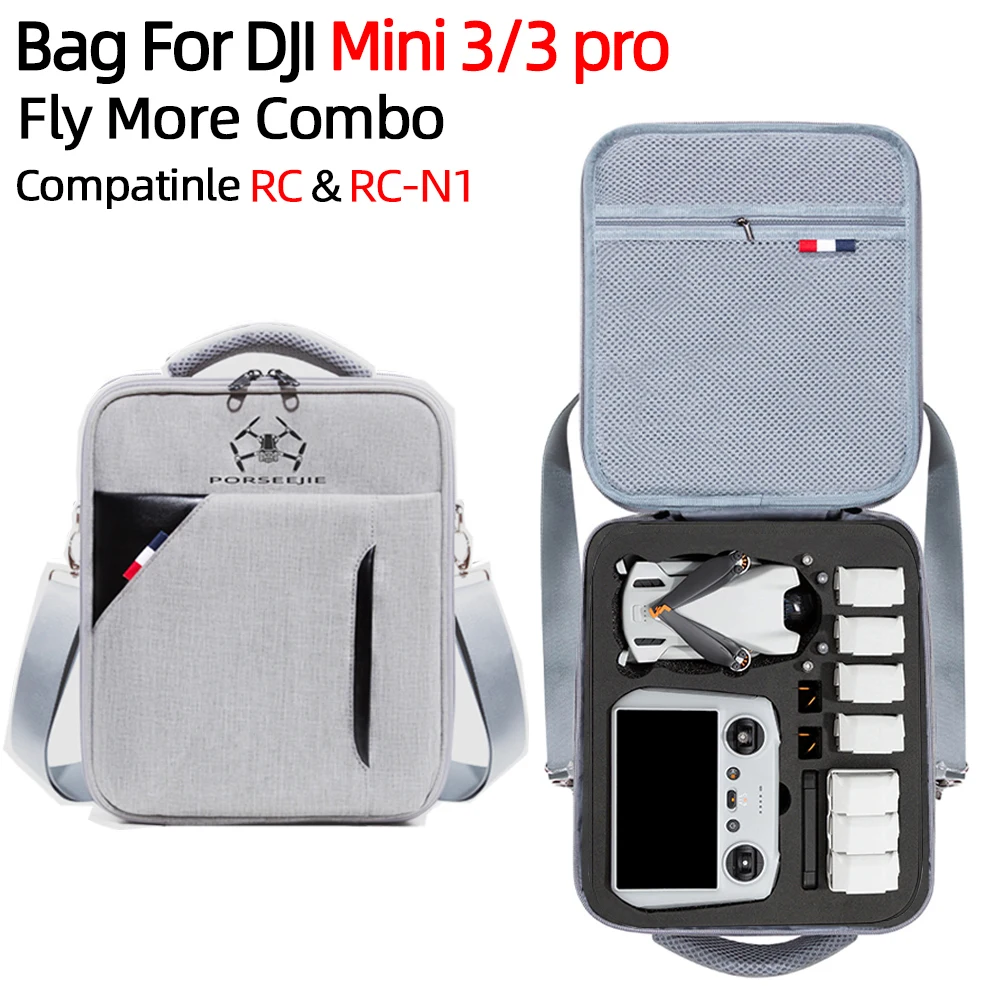 For DJI Mini 3 Pro/Mini 3 Storage Bag Safety Shoulder Bag for Fly More Combo RC/RC N1 Handbag DJI Mini Drone Acessories Drone Accessories Drone Storage Bag