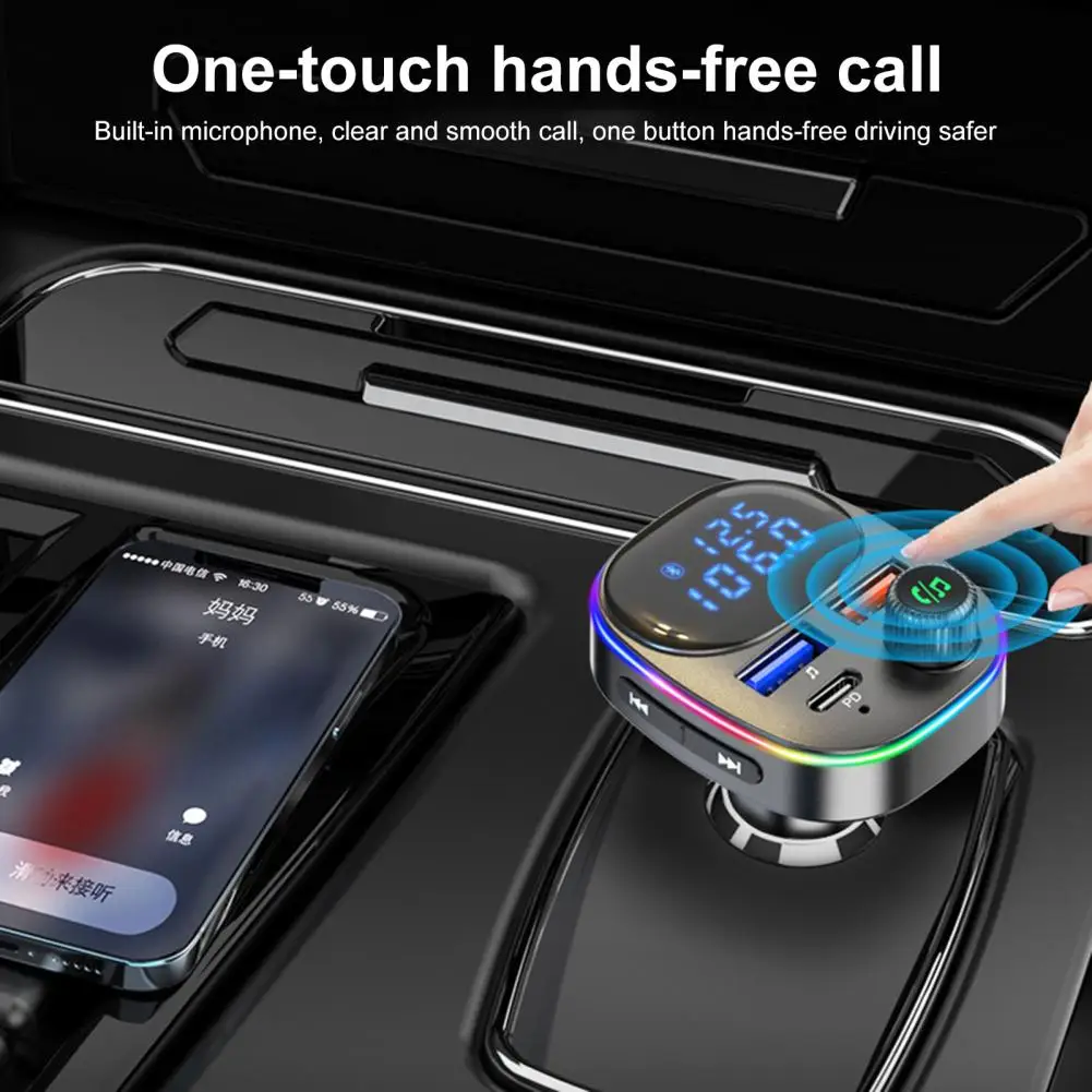 

Car MP3 Player Durable Stable Output RGB Colorful Lights Dual USB Car Charger Music Player for Car