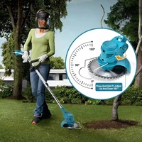 Cordless Lawn Mower Handheld Electric Grass Trimmer Adjustable Garden Tools For Makita 12V Battery 1