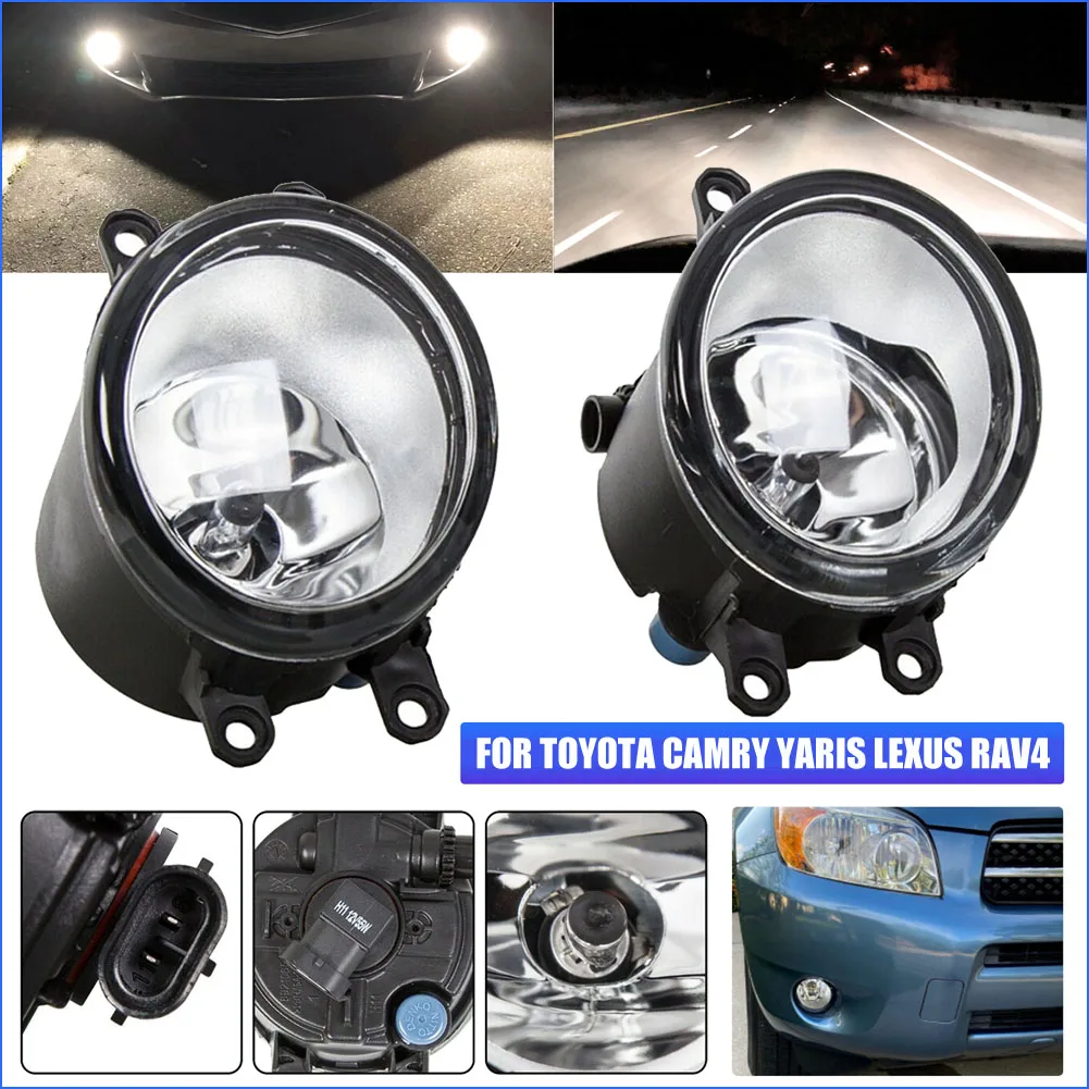 

Pair Halogen Front Bumper Fog Light Fog Lamp Assembly For Toyota Avalon Prius Camry Yaris RAV4 Tacoma For Lexus GS IS ES LX RX