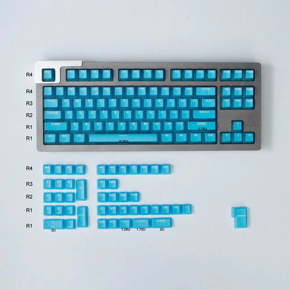 132키 투명 키캡 게이밍 기계식 키보드 OEM 프로파일 ABS 클리어 키캡 RGB 백라이트 게임 키보드 키캡 DIY
