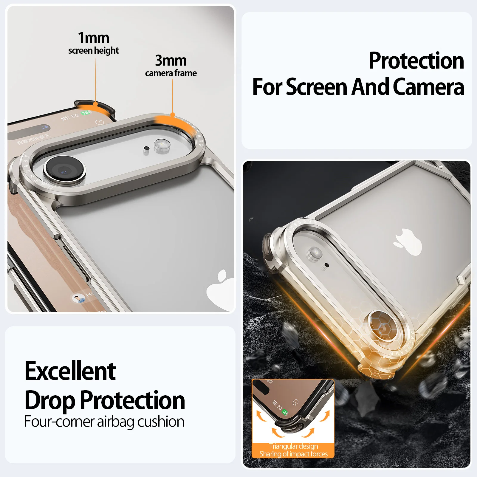 Eary for iPhone 17 Air Phone Case Magsafe Aluminum Alloy Metal Frameless Shells Minimalist Anti-Drop Shockproof Protective Cover