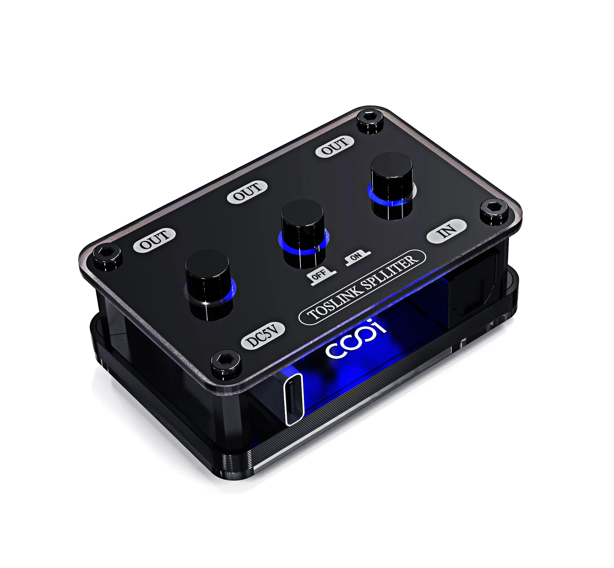Оптический аудио-Сплиттер COOIDEA 1x3 SPDIF Toslink, оптический сплиттер с независимым канальным переключателем, поддержка до 192k/24 бит
