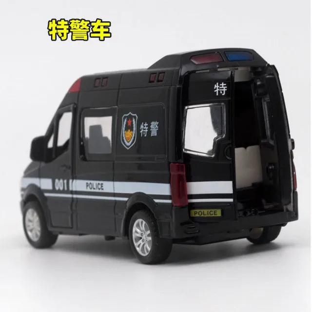 1:32 High Hospital Simulation Ambulance Hospital Rescue Metal Cars Model Pull Back with Sound and Light Alloy Diecast Car Toys 2