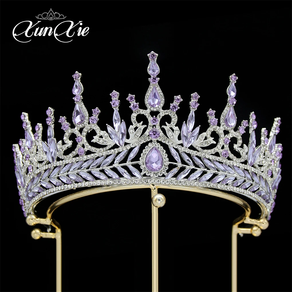 

XUNXIE Brass Crystal Bride Tiara For Wedding Water Drop Design Women Crown Headpiece Wedding Crowns Metal Handmade Headband