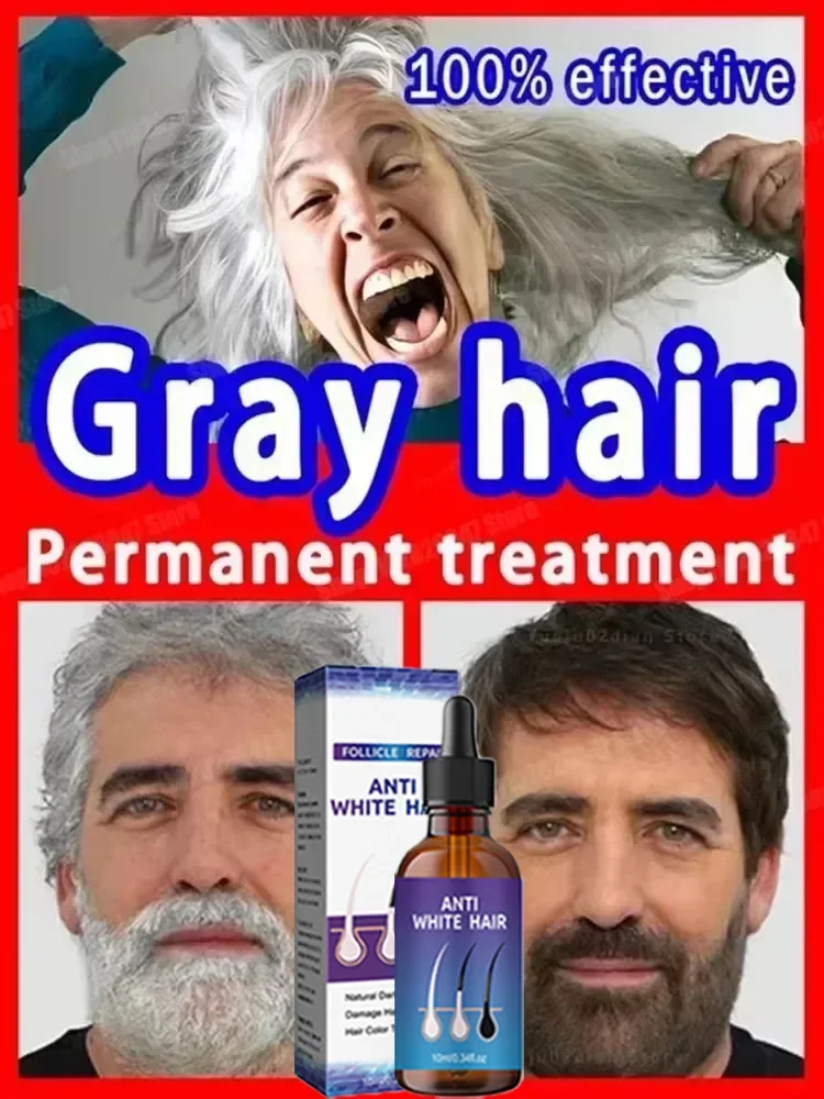 Natural  and Healthy White To Black hair  Anti-grey hair essence Serum 3