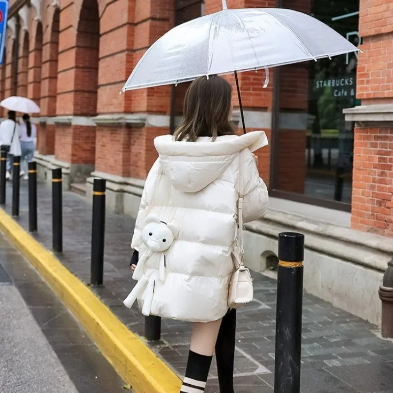 2023 New Women Down Jacket Winter Coat Female Short Parkas Loose Thick Warm Outwear Hooded Leisure Time Versatile Overcoat