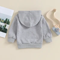 2023-10-19 Lioraitiin 6M-4Y Toddler Kid Boys Girls Hoodies Solid Color Long Sleeve Hooded Sweatshirts Spring Fall Pullovers Tops 4