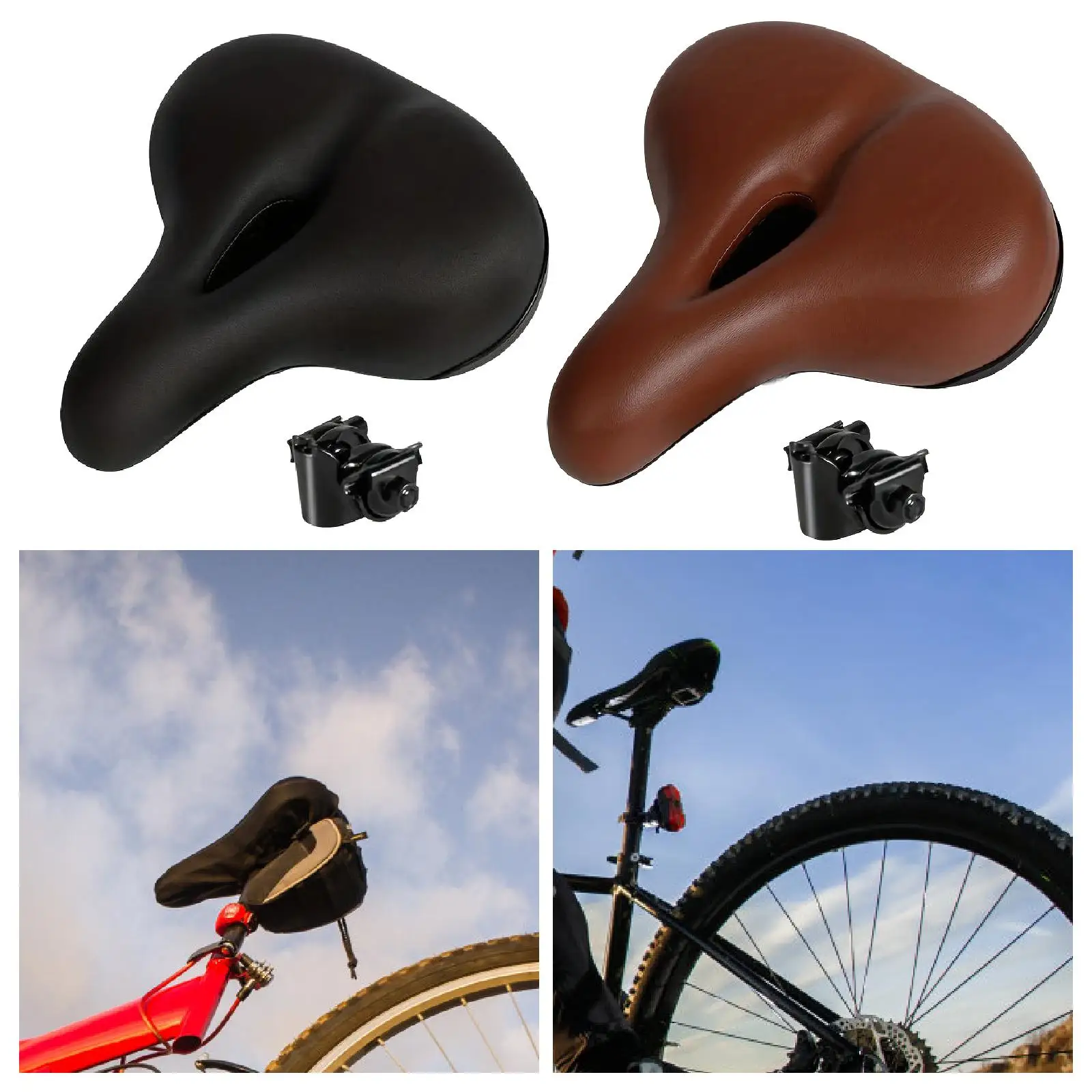 Sillín de bicicleta, asiento de bicicleta de repuesto suave, resistente al desgaste, ancho, ultraligero, a prueba de golpes, fuerte, sillín de Ciclismo de Carretera