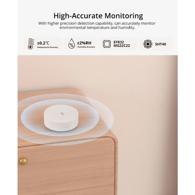 SONOFF SNZB-02P Zigbee sensore di umidità della temperatura Smart Home funziona con ZB Bridge Pro, ZBDongle-E tramite EWeLink Alexa Google Home