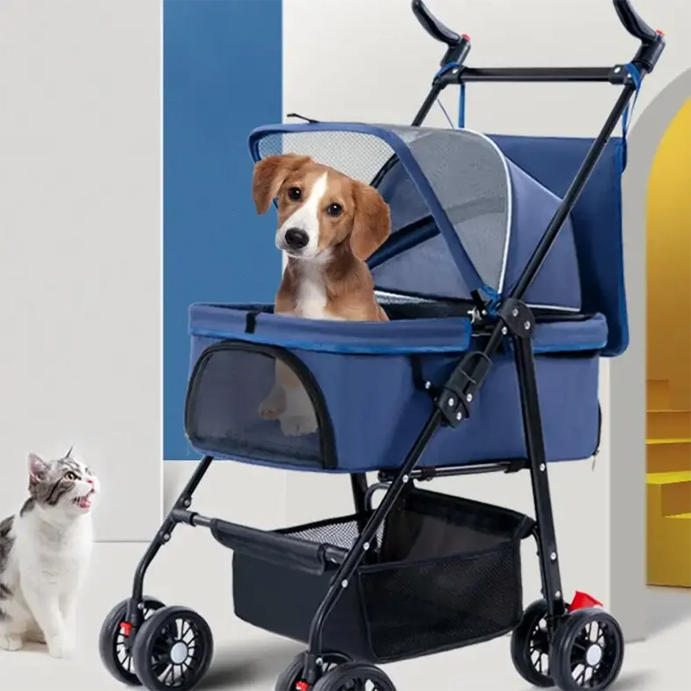 

Pet Stroller Disabled Years Old Pet Outdoor Travel Walker Cat Dog Teddy Portable Foldable Canine Carrier Removable Transporter