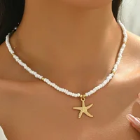 Collier de perles de coquillage naturel à la mode, pendentif en coquillage, bijoux inspirés de l'océan, ras du cou, adapté aux femmes, fête de vacances quotidienne 2