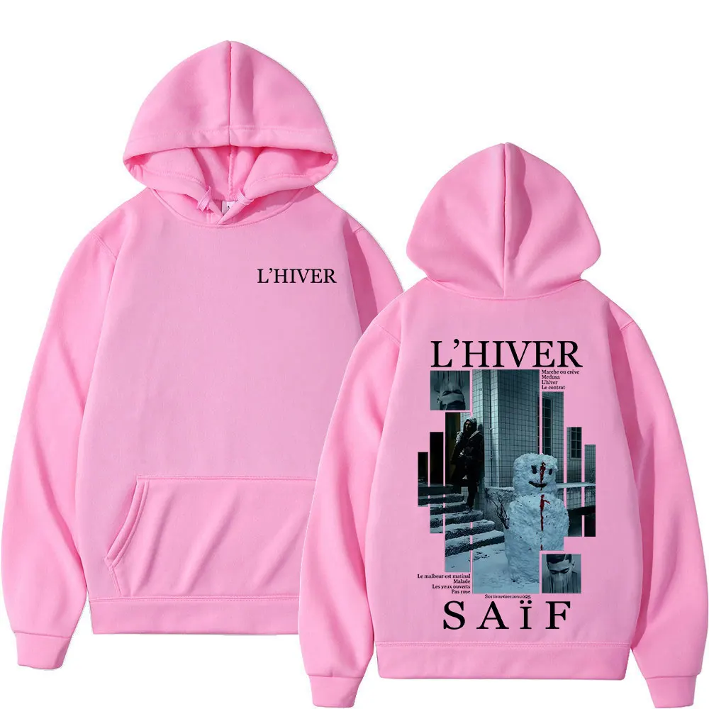 Rapper L'HIVER Saif Album 2025 Hoodies Men's Hip Hop Fleece