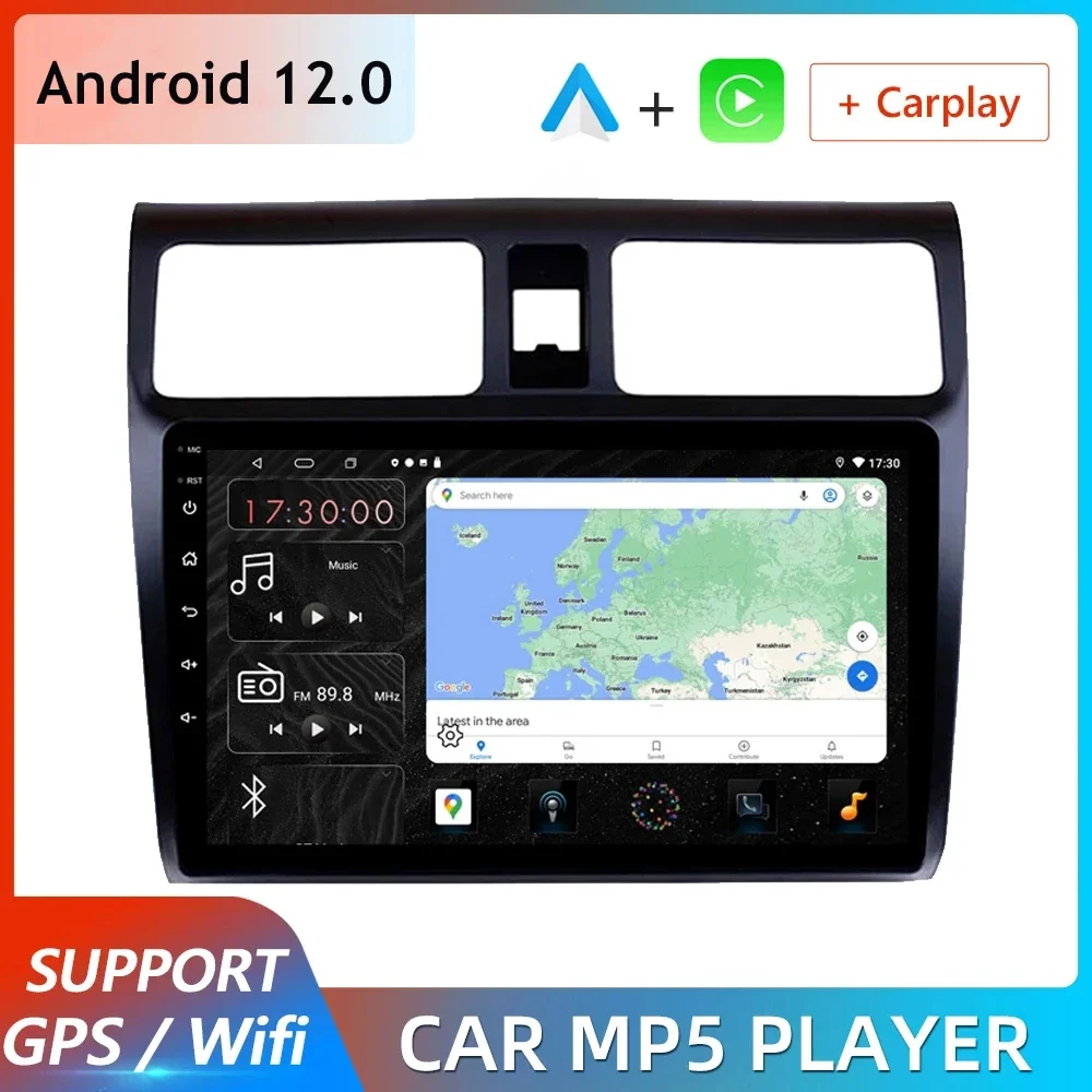 

Автомагнитола на Android 12, 2DIN, для Suzuki Swift 2005-2010, Авторадио, навигация для Carplay, GPS, 4G, Wi-Fi, стереопроигрыватель Mirror Link
