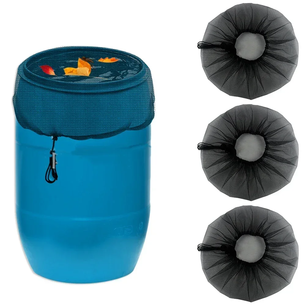 Rain Barrel Cover 60CM Mesh Cover Netting For Rain Barrels PE Water Collection Buckets Anti Mosquito Water Protection Tank Raindrop Harvesting