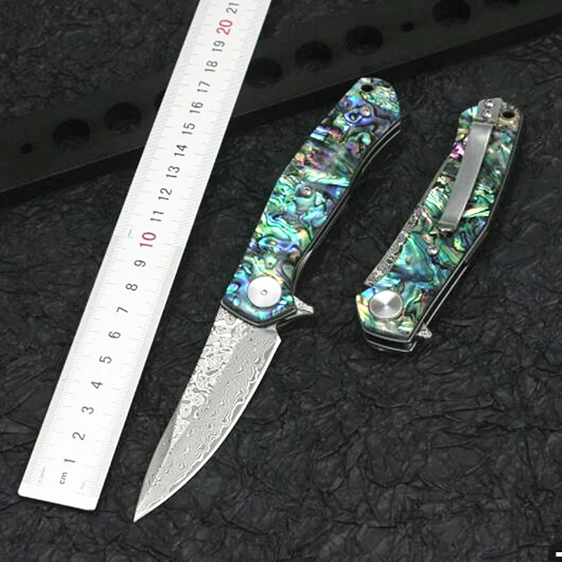 

Kesiwo GT4020 EDC Folding Knife Vg10 Core Damascus Blade Resin Handle Flipper Open Utility Outdoor Camping Hunt Survival Knives