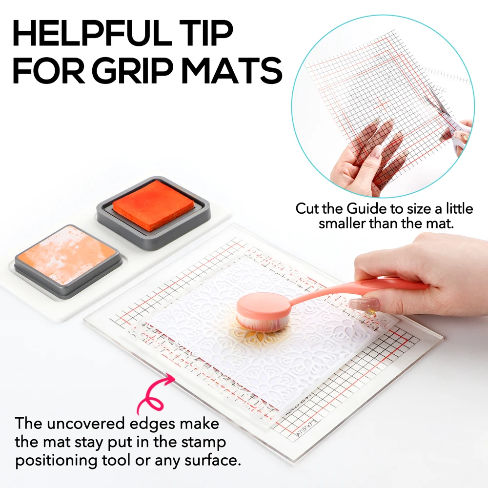 Photopolymer Grip Mat Fit For Stamp Positioning Tool Sticky Mats To Hold Cardstock in Place When Crafting 4.75x6/6x6/6.5x8.5inch