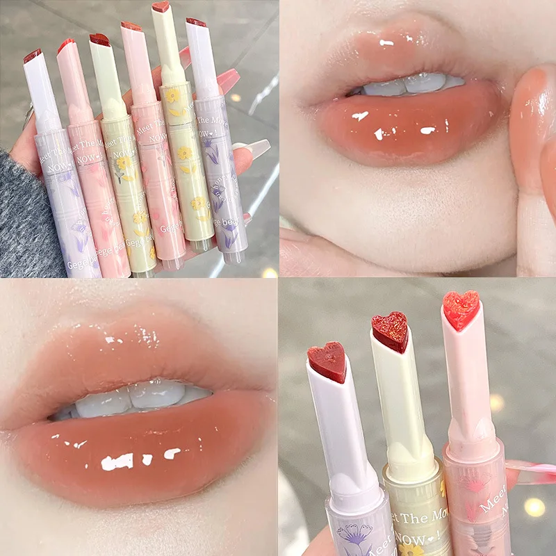Florette – rouge à lèvres Transparent, glaçure à fleurs, gelée d'amour, miroir, tasse antiadhésive étanche, maquillage coréen Transparent, vente en gros_voghion.com