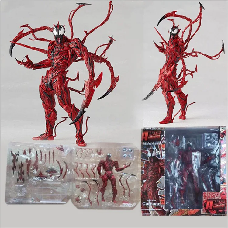 Disney Anime Red Venom Carnage In Movie The Amazing Spiderman Bjd Joint Mobile Action Figure Model Toys