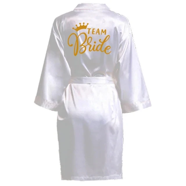 Women Team Bride Robe Wedding Gift Bathrobe Kimono Satin Robes Bridesmaid Bathrobe bride robes