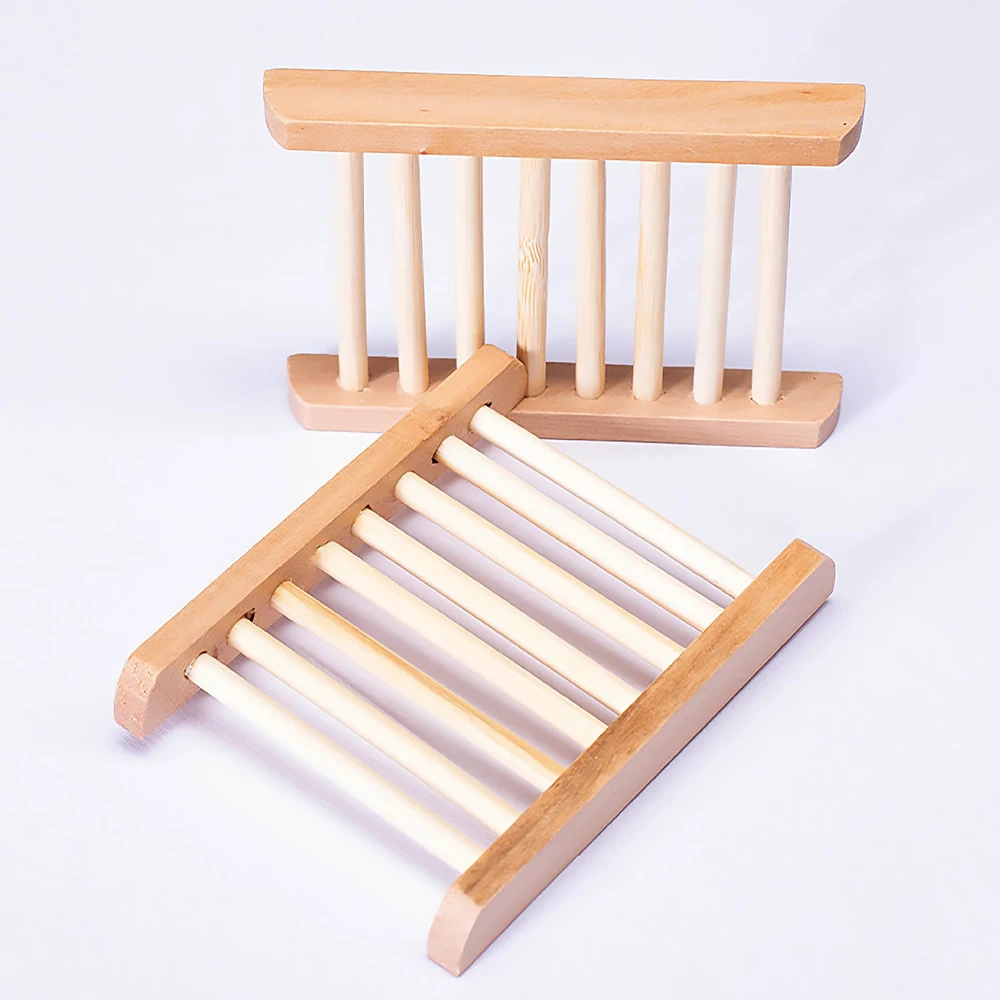 Eco-friendly Natural Bamboo Soap Dishes Bamboo Bath Soap Holder Case Tray Prevent Mildew Drain Soap Box Bathroom Washroom Tools 5